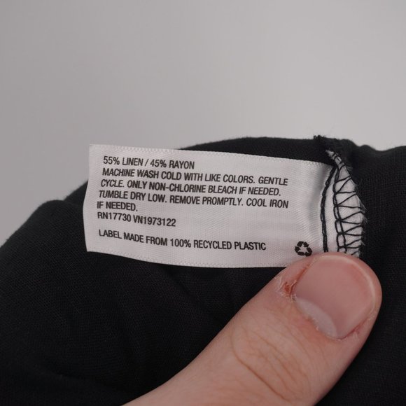 Ava & Viv NWT Women's Plus Size Black Linen Short Sleeve V-Neck Shirt Sz 2X - Picture 4 of 4